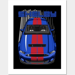 Shelby GT500 S197 - Blue & Red Posters and Art